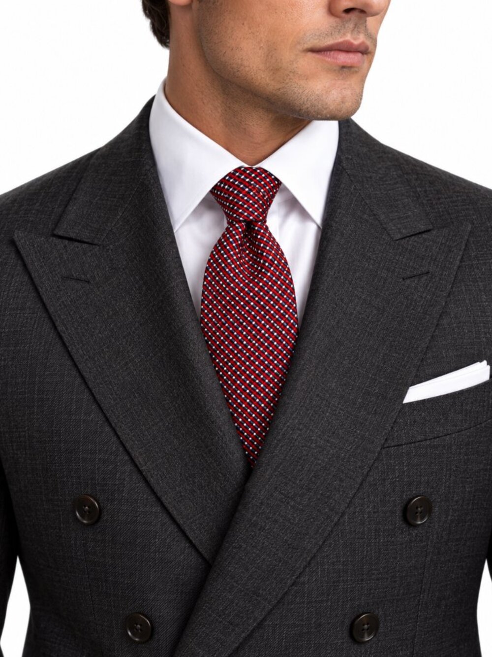 Power! Brooks Brothers 346 Silk Tie – Red, Black/Navy & White Geometric Strip